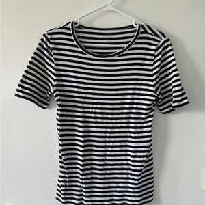 J. Crew Navy and White Striped Tee
